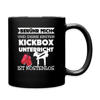 Kickboxen Kickboxer Kampfkunst Geschenk - Tasse einfarbig - Schwarz - Rechts