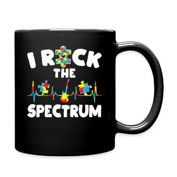 I Rock Support Autism Awareness Autistic - Full Colour Mug - black - Right