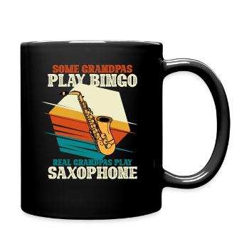 Real Grandpas Play Saxophone Jazz Bingo - Full Colour Mug - black - Right
