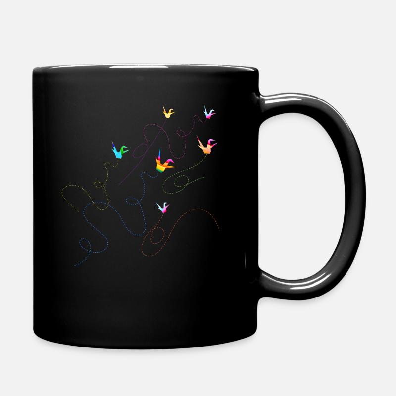 Origami Kranich - Tasse einfarbig - Schwarz