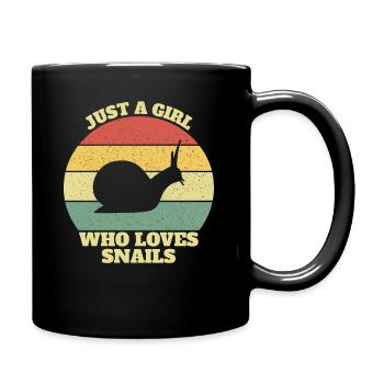 Just A Girl Who Loves Snails Snail Girls - Tasse einfarbig - Schwarz - Rechts