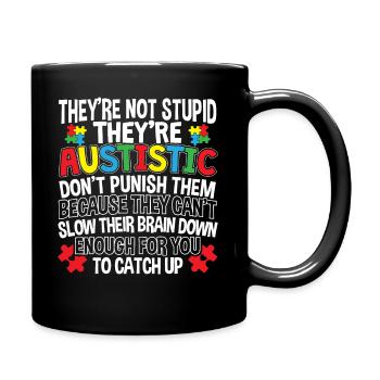 Support Autism Awareness Autistic Love - Full Colour Mug - black - Right