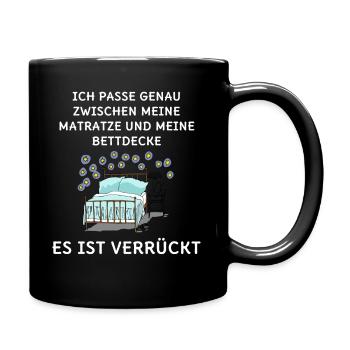 Schlaf Oberteil Schlafanzug Pyjama Schlafshirt - Tasse einfarbig - Schwarz - Rechts