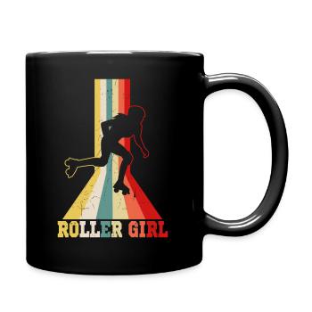 Roller fille patins à roulettes roller derby fille - Mug uni - noir - Droite