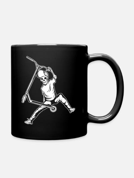 Scooter scooter stunt skeleton kick scooter - Full Colour Mug - black