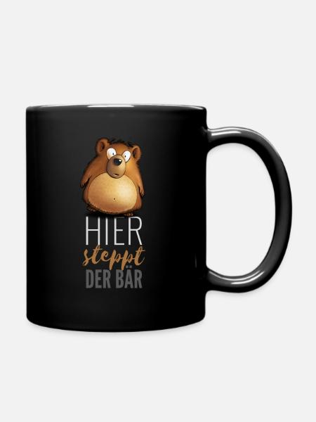 Hier steppt der Bär - Tasse einfarbig - Schwarz