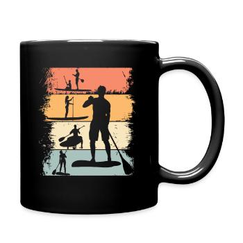 Chemise de Stand Up Paddling Retro SUP Paddle Boarding - Mug uni - noir - Droite