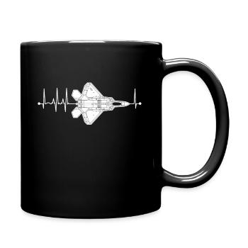 F-22 Raptor avion pilote ECG pulsé F22 Heartbeat - Mug uni - noir - Droite