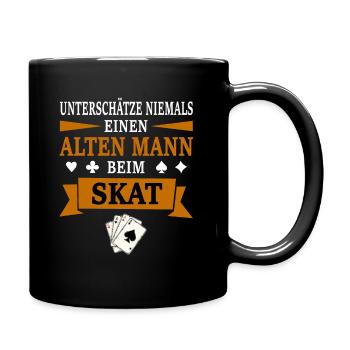 Skatspieler Spruch Skat Geschenk - Tasse einfarbig - Schwarz - Rechts