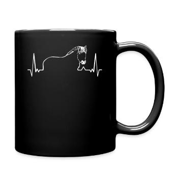 Buntes Fjordpferd witzig - Tasse einfarbig - Schwarz - Rechts