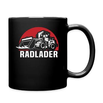 Radlader Radladerfahrer Straßenbauer Geschenk - Tasse einfarbig - Schwarz - Rechts