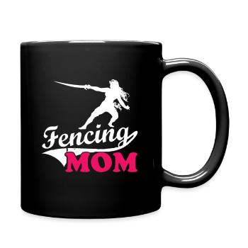 Fencing mother martial arts sword fighting - Full Colour Mug - black - Right