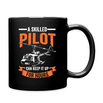Hubschrauber Flugzeug Pilot Flugzeug Flug Jet Kämp - Tasse einfarbig - Schwarz - Rechts