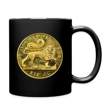 Lion of Judah Empire of Ethiopia Gold Coin Shirt - Tasse einfarbig - Schwarz - Rechts