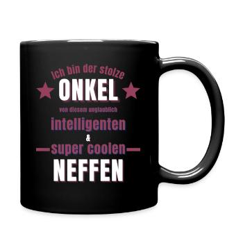 Neffe Onkel Geschenk - Tasse einfarbig - Schwarz - Rechts