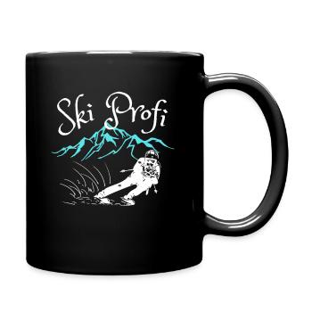 SKI PROFI! LUSTIGES SKI ABFAHRT DESIGN - Tasse einfarbig - Schwarz - Rechts