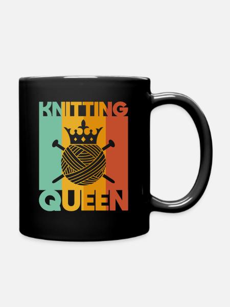 Knitting Queen Knitting - Tasse einfarbig - Schwarz