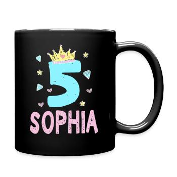 5th birthday Sophia I'm 5 years a princess - Full Colour Mug - black - Right