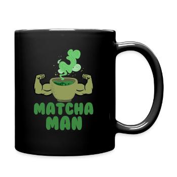 Matcha Man Funny Gift Feuilles de thé vert - Mug uni - noir - Droite