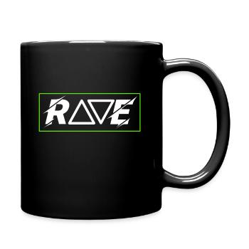 RAVE, Techno EDM Festival Geschenkidee - Tasse einfarbig - Schwarz - Rechts