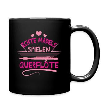 Querflöte Mädels - Tasse einfarbig - Schwarz - Rechts