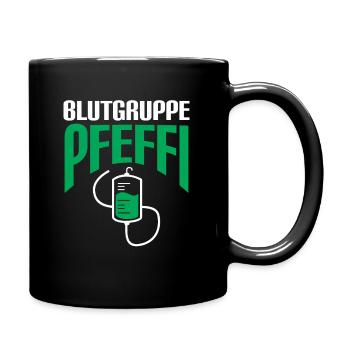 Pfefferminz Vatertag Muttertag Geburtstag Geschenk - Tasse einfarbig - Schwarz - Rechts