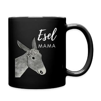 Esel Mama - Tasse einfarbig - Schwarz - Rechts