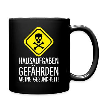 Hausaufgaben Schule Schüler Lehrer lustig Geschenk - Tasse einfarbig - Schwarz - Rechts