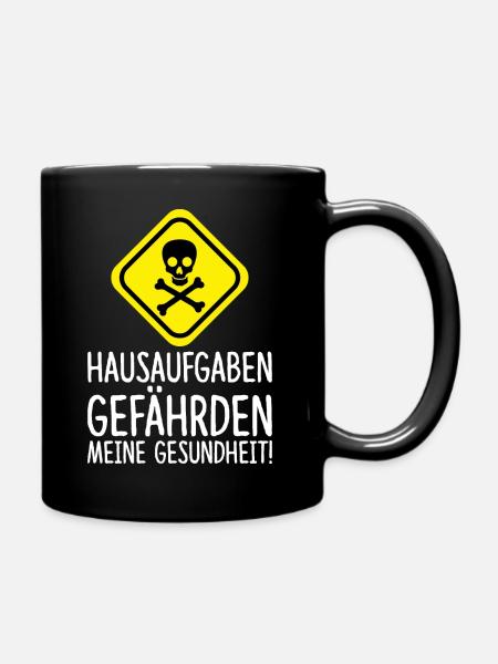 Hausaufgaben Schule Schüler Lehrer lustig Geschenk - Tasse einfarbig - Schwarz