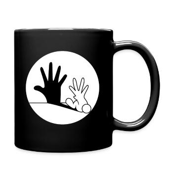 Schattenfigur Hase Tierschutz Tierfreund Geschenk - Tasse einfarbig - Schwarz - Rechts