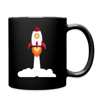 Bitcoin Rakete - Kryptowährung Bitcoins - Tasse einfarbig - Schwarz - Rechts