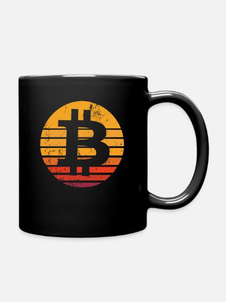 Retro Bitcoin Button - Kryptowährung Bitcoins - Tasse einfarbig - Schwarz