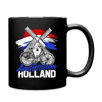 Netherlands Tshirt Holland Amsterdam Gift Flag - Full Colour Mug - black - Right