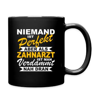 Arzt bester Zahnarzt der Welt Geschenk Zahntechnik - Tasse einfarbig - Schwarz - Rechts