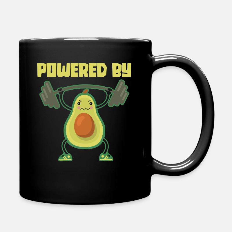 Powered By Avocado - Gym Training Workout Vegan - Tasse einfarbig - Schwarz