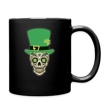 Crâne de sucre de la Saint-Patrick Calavera - Mug uni - noir - Droite