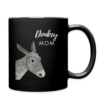 Donkey Mom - Tasse einfarbig - Schwarz - Rechts
