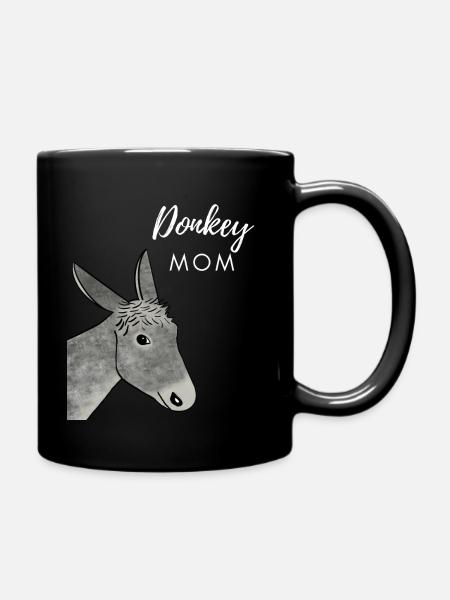 Donkey Mom - Tasse einfarbig - Schwarz