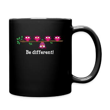 BE DIFFERENT gift idea different sayings gift - Full Colour Mug - black - Right