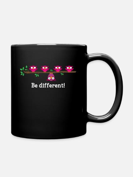 BE DIFFERENT Geschenkidee Anders Sprüche Geschenk - Tasse einfarbig - Schwarz
