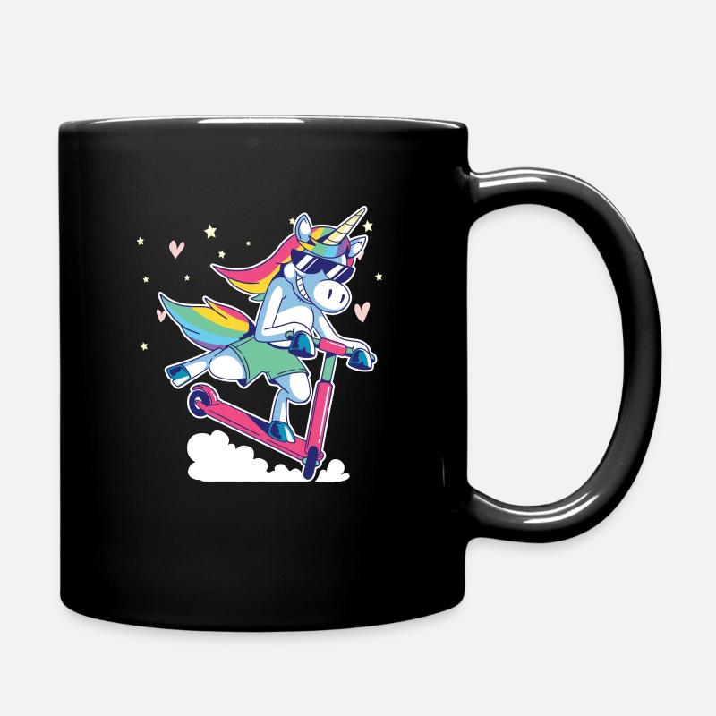 Tretroller Einhorn Roller Geschenk - Tasse einfarbig - Schwarz