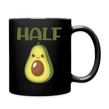 Avocat à moitié drôle correspondant aux couples Saint Valentin - Mug uni - noir - Droite