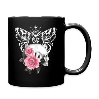 Night flowers gothic goth skull death skull punk - Full Colour Mug - black - Right
