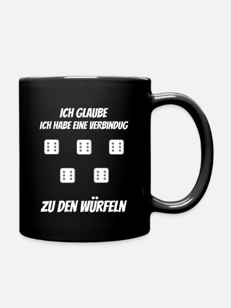 Würfel Kniffel Yatzy 6 d20 Verbindung würfeln Game - Tasse einfarbig - Schwarz