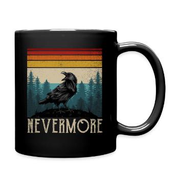 Nevermore Edgar Allan Poe Nevermore Raven Gift - Full Colour Mug - black - Right
