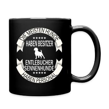 Schweizer Sennenhund Hunde Entlebucher Sennenhunde - Tasse einfarbig - Schwarz - Rechts