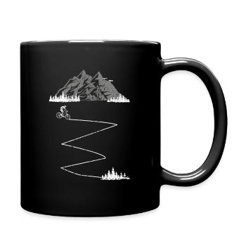 Real guys go downhill - Full Colour Mug - black - Right