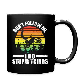 Sunset Freestyle Motocross Supercross Motorrad - Tasse einfarbig - Schwarz - Rechts
