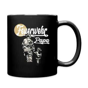 Feuerwehrmann Feuerwehr Papa Geschenk - Tasse einfarbig - Schwarz - Rechts