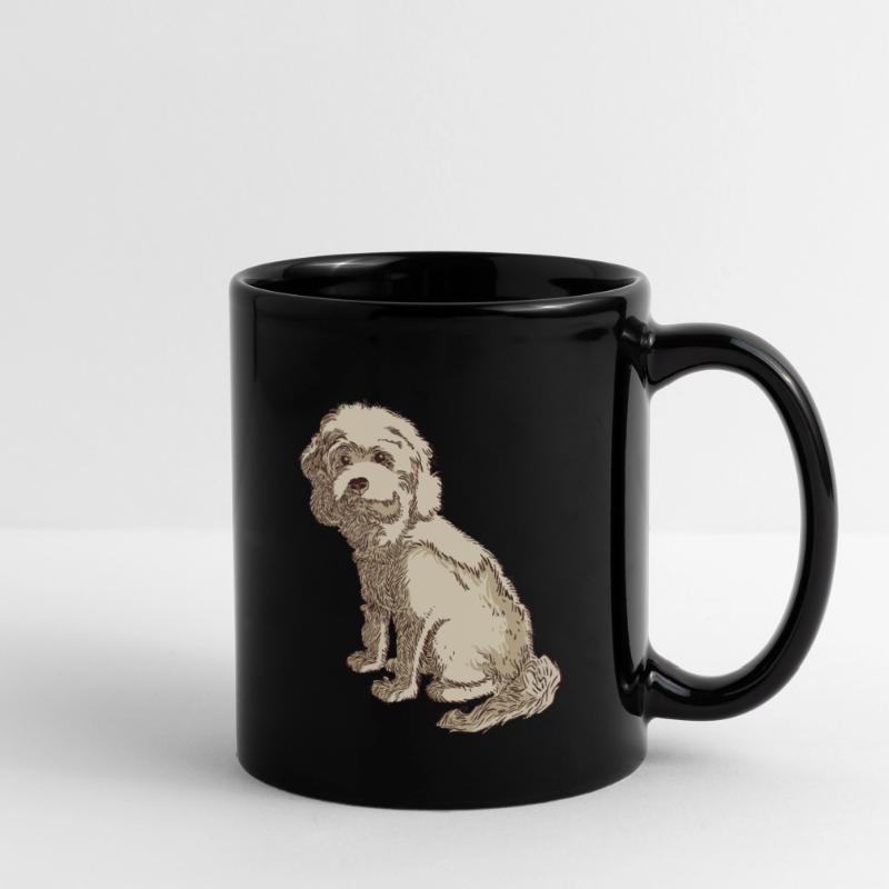 Cockapoo Hundezeichnung eines Cockapoo Tasse einfarbig